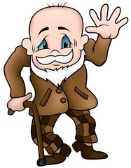 Grandfather - colored cartoon illustration