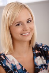 Portrait of smiling blonde woman