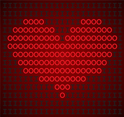 Czerwone serce  ASCII-art © deuter DLM