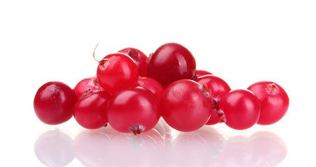 fresh cranberries isolated on white