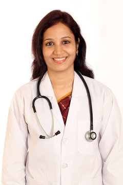 Indian Cheerful female doctor