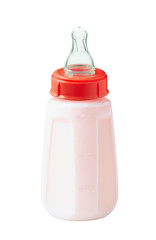 baby milk bottle isolated on white