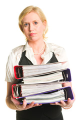 Woman and folders