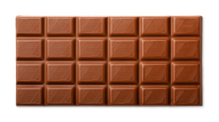 Milk chocolate bar top view