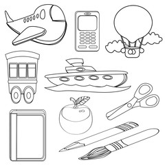 Coloring Book Icons Set