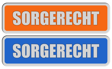 2 Sticker orange blau SORGERECHT