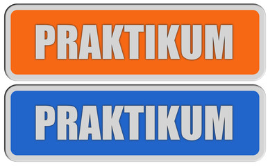 2 Sticker orange blau rel PRAKTIKUM