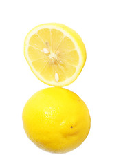 Lemon on the white background