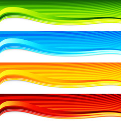 Colorful Wave Sunrise Banner Set