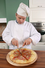 Chef and pizza