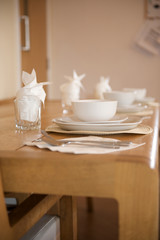 Contemporary breakfast table setting