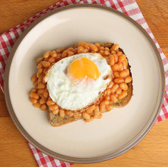 Beans on Toast with Fried Egg