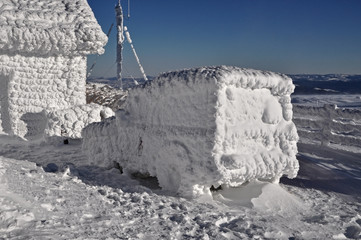 Frozen car at winter