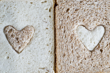 Brown and White Bread Hearts