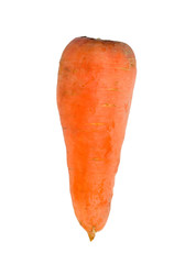 Ripe carrots isolated on a white background
