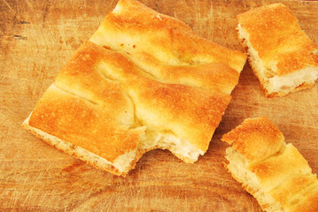Part of a white pizza or italian focaccia 005