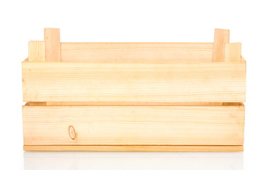 empty wooden crate isolated on white