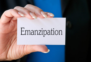 Emanzipation Karte mit Hand