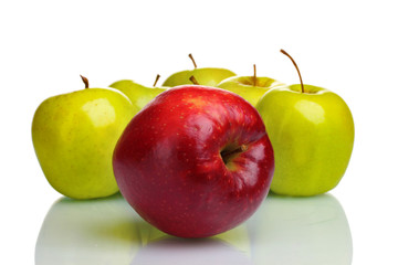 juicy sweet apples isolated on white