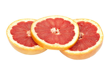 Ripe grapefruit on a white background