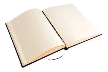 Open book with blank beige pages