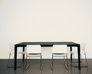 modern interior office table and chairs