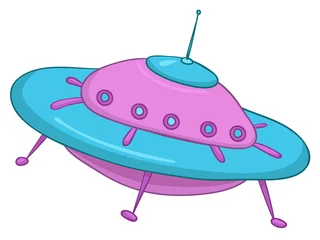 Deurstickers Cartoon UFO © Visual Generation