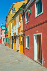 Color houses in Venice island Burano (Italy) .