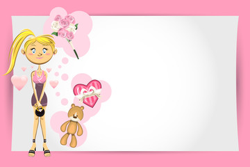 Valentine Girl Greeting Card