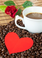 paper heart and coffee