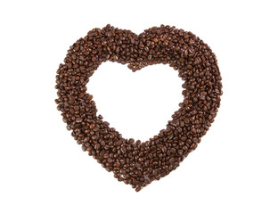 heart from coffee beans