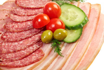 Beautiful sliced food arrangement