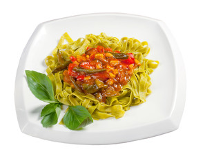 Spaghetti with tomato sauce