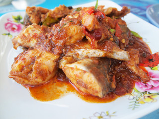 Fish fried in a spicy sauce