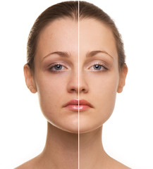 Woman's face correction