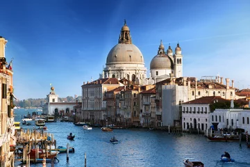 Store enrouleur Venise Grand Canal et Basilique Santa Maria della Salute, Venise, Italie