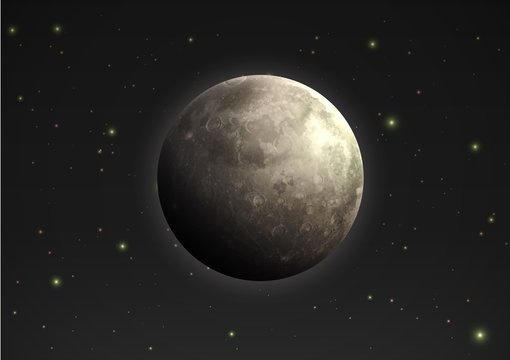 realistic moon in the night sky