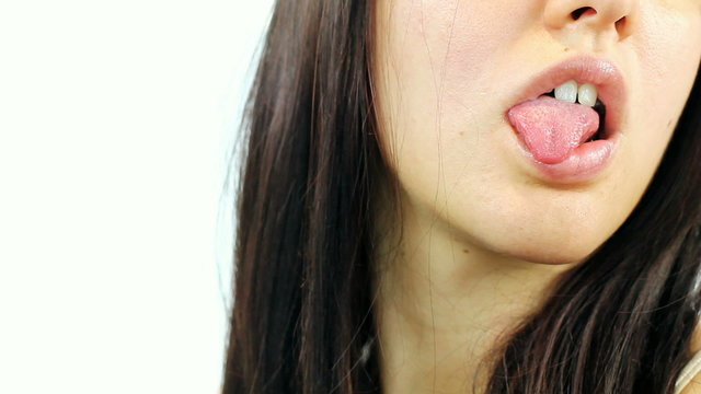 Girl licking her lips
