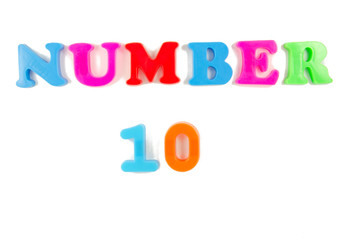 number 10 written in fridge magnets