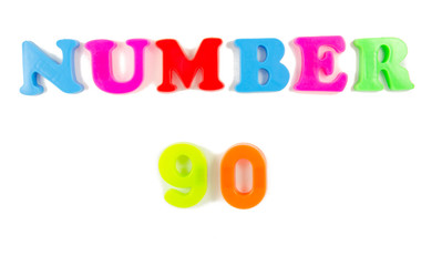 number 90 written in fridge magnets