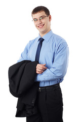 Young business man isolated on white background