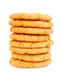 Stacl of cookies isolated on white background