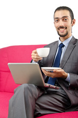 Man sitting on the sofa