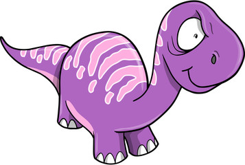 Crazy Insane Purple Dinosaur Vector Illustration
