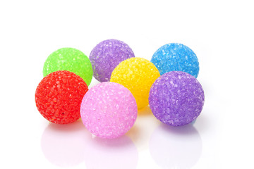 colour balls on white background