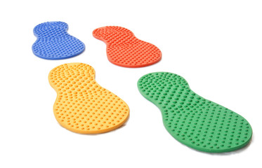 massage rubber footprint on white background