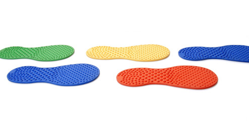 massage rubber footprint on white background