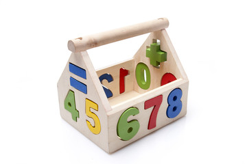 wooden toy on white background