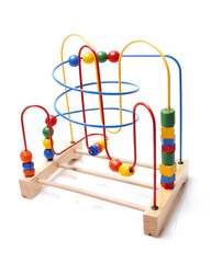 wooden toy on white background