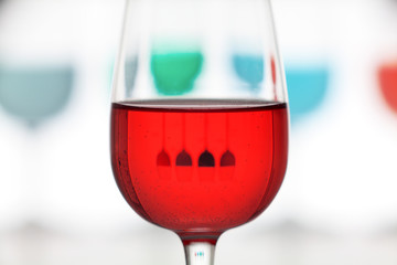 closeup of glass colored